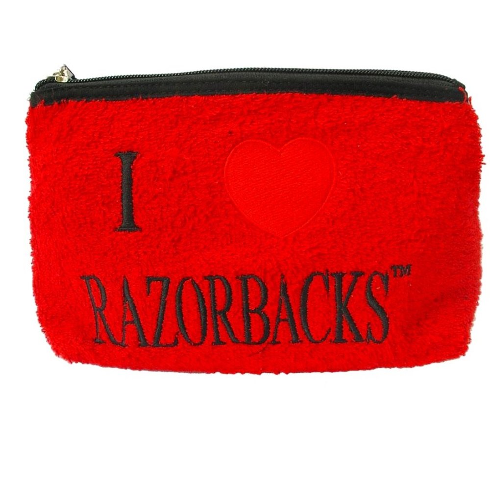 Arkansas Razorbacks Womens Cosmetic Bag 9" x 2" x